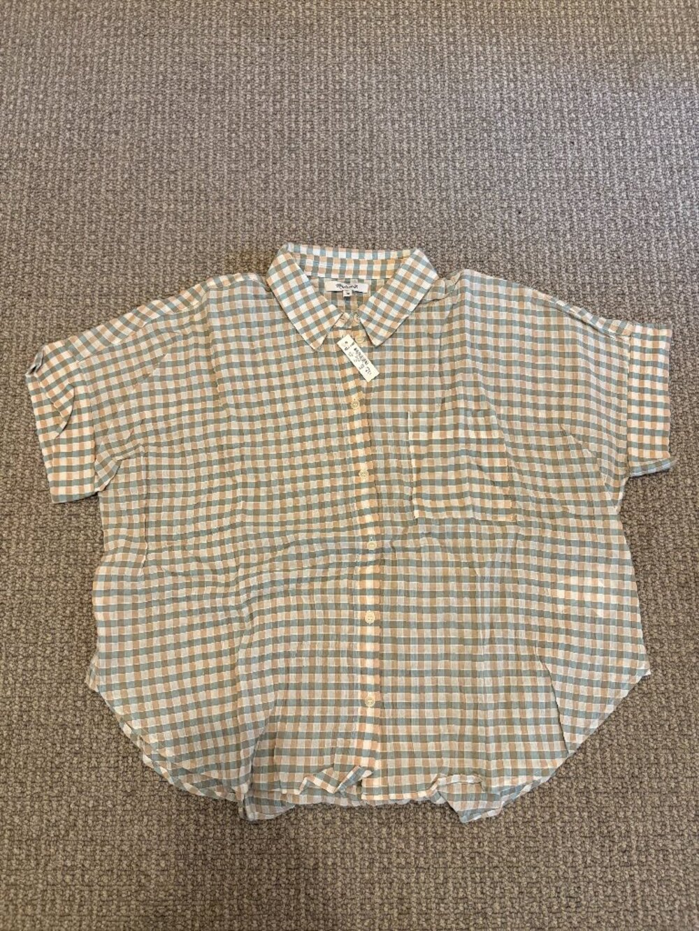 Madewell Gingham Seersucker Daily Shirt Size M New w/Tags